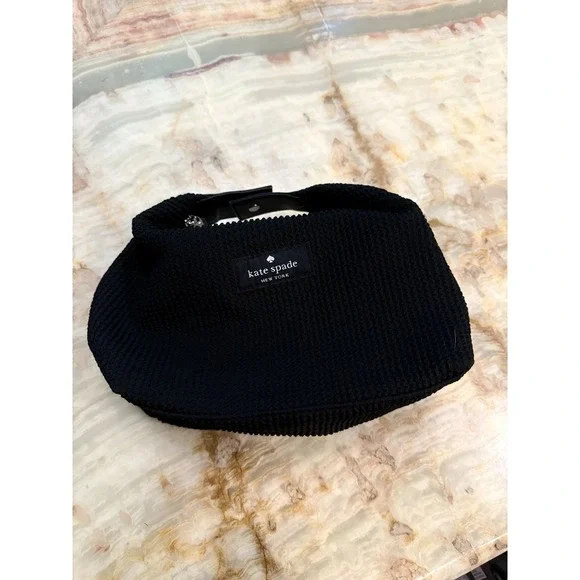 Kate Spade New York Black Textured Belt Bag Fanny Pack Zip Waist Bag