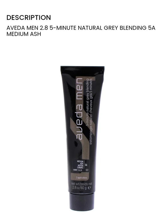 AVEDA Men Natural Grey Blending Tube - Black & Brown Accents Medium ASH 5A