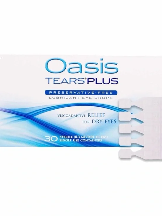 OASIS Tears Plus Lubricant Eye Drops 30 Vials Single Use Exp 6/2027 ~ New in Box