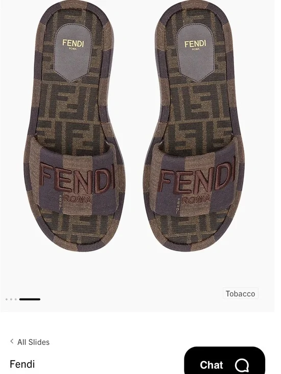 Fendi Brown and Dark Brown FF Logo Slide Sandals