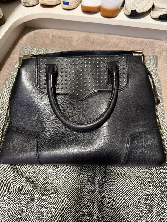 Rebecca Minkoff Black Studded Leather Satchel