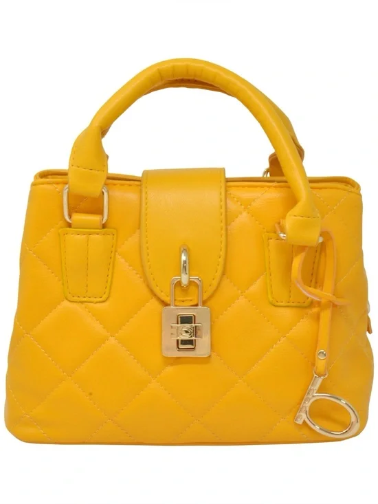 Bebe sunflower yellow quilted Kellen Small Satchel bag purse new w tags