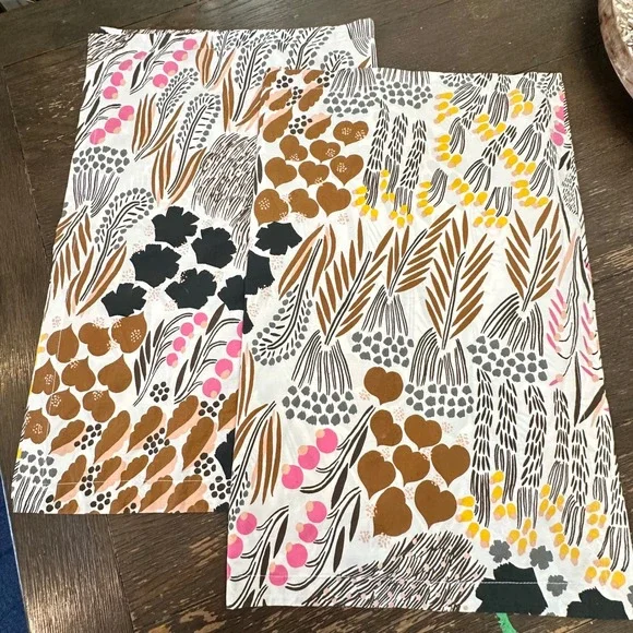 Marimekko 2 Piece Pillowcases 29 by 22  inch Whimsical Design Cotton