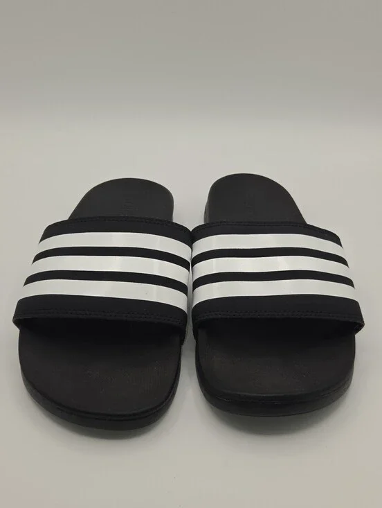 adidas Adilette Comfort Slides Black and White Mens Size 7