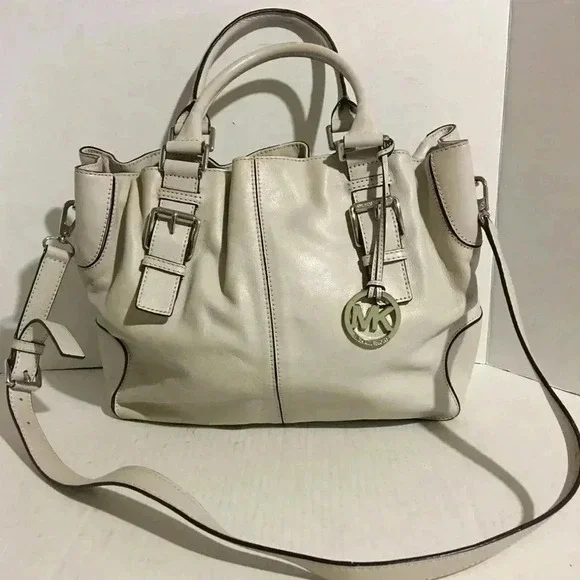 Michael kors master  leather mix satchel handbag