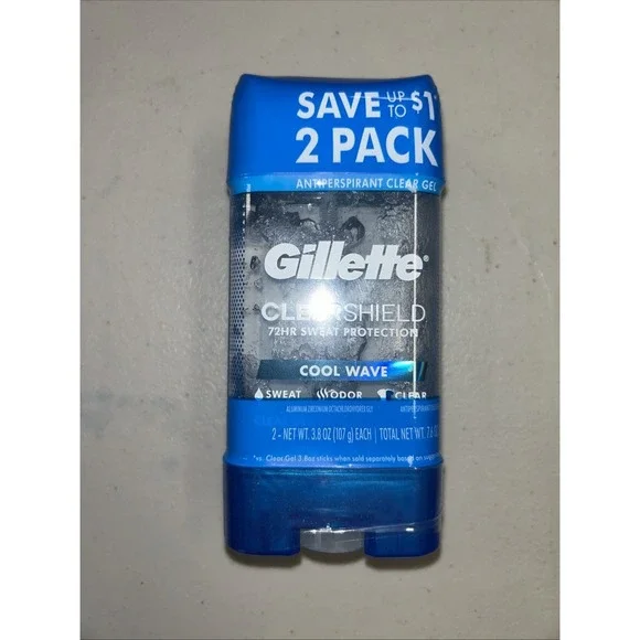 Gillette CLEARSHIELD 72 HR Antiperspirant Scent SPORT ACTIVE 2 PK x 3.8oz-1/2027