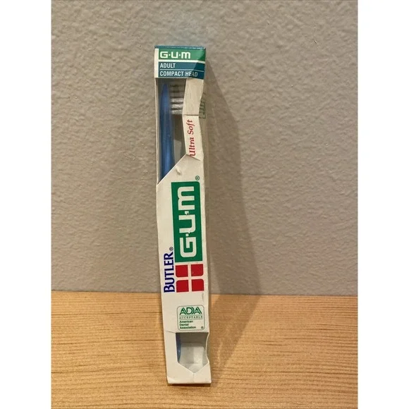 VTG Gum Butler Adult Compact Head Ultra Soft Bristle Toothbrush 449 Blue NOS