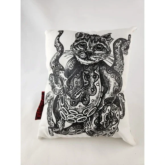 Cathulhu Cat Throw Pillow Kitten Monster Octopussy cthulhu Artist Art Print