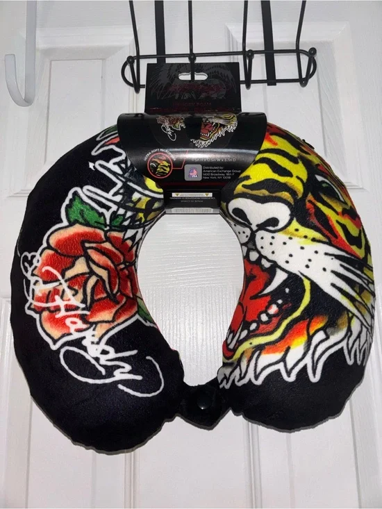Tiger & Rose Travel Neck Pillow - Black, Yellow, Red NWT