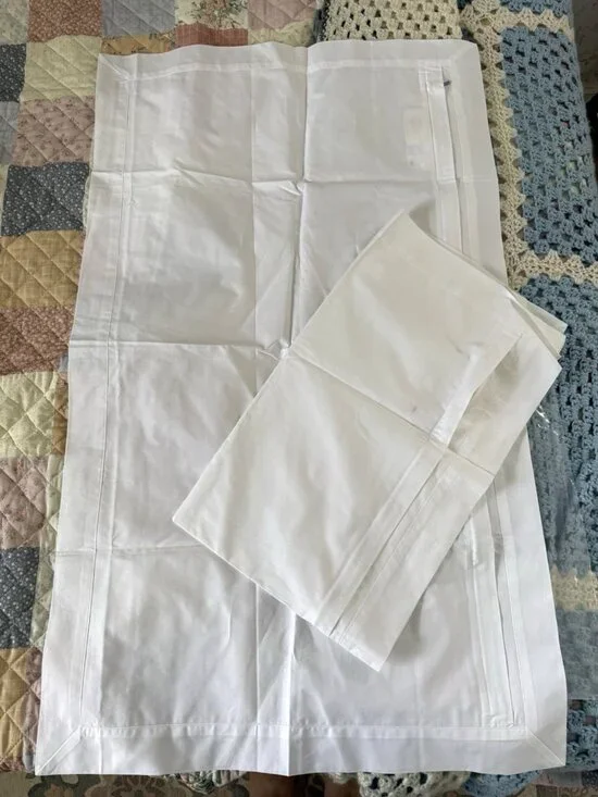 BOLL & BRANCH Organic Cotton Signature Hemmed Pillow Sham SET(2) KING White NEW