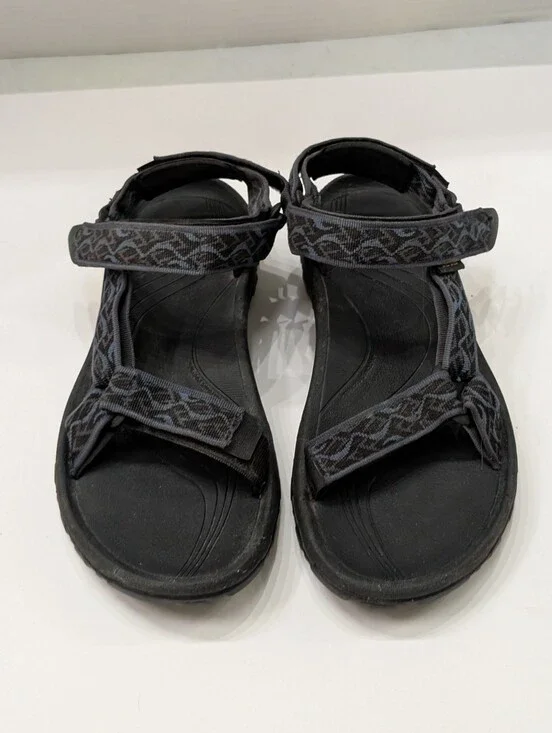 Teva Men's 10 Hurricane 4 Adjustable Sandals Black Blue X2