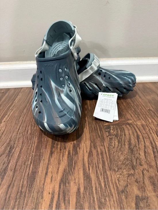 NWT Men’s Crocs Echo Marble Navy Gray Tie-Dye Classic Clog