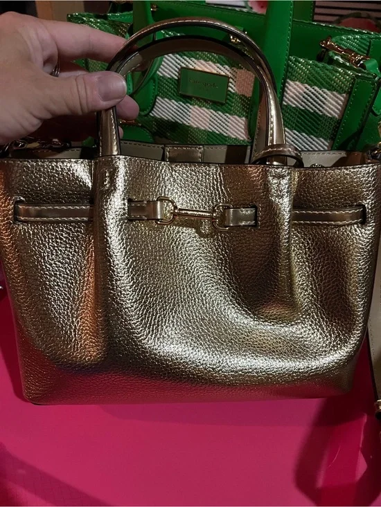 kate spade Metallic Gold Pebbled Satchel