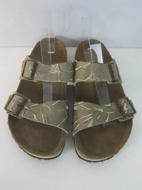 Birkenstock Men 8 M Arizona 2  Strap Camo Green Gray  Sandals Slides Women 10