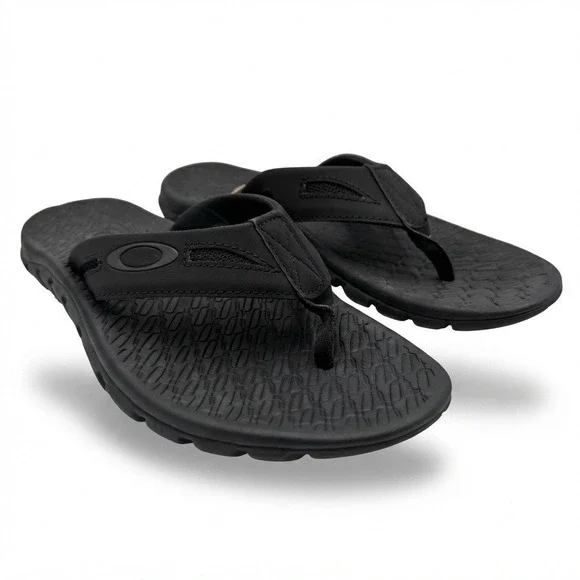 Oakley Operative Sandal 2.0 Mens Size 12 Blackout Sport Flip Flop Black **NEW**