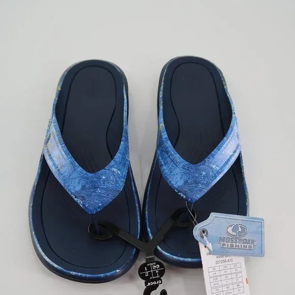 Crocs Men's Swiftwater Mossy Oak Coastal Wave Flip Flop 9