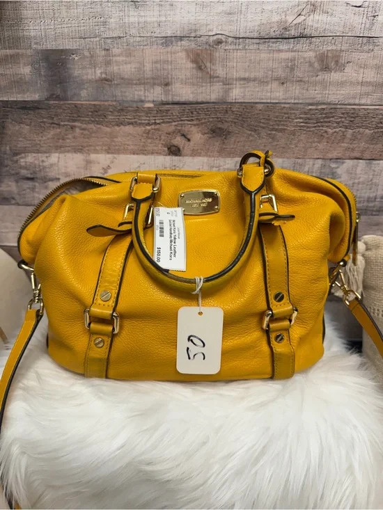 Michael Kors Yellow Leather Satchel Handbag