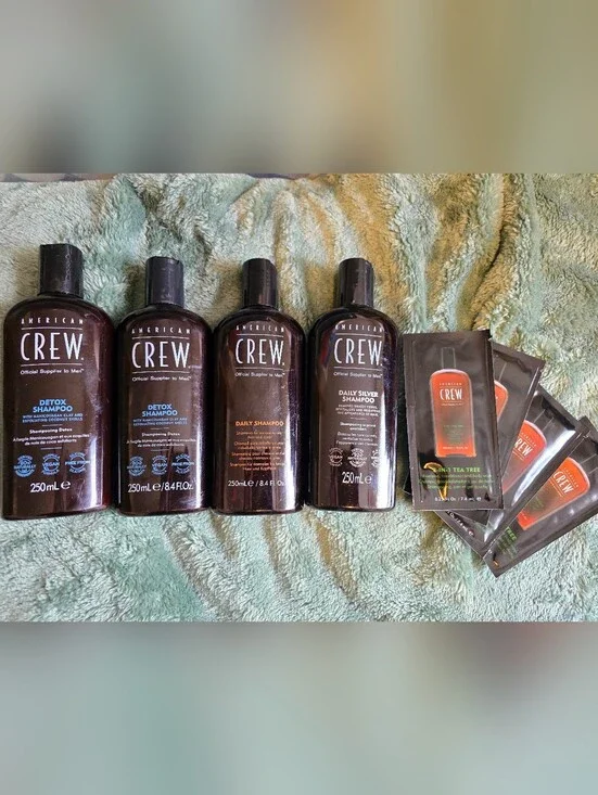 AMERICAN CREW MENS SHAMPOO BUNDLE OF FOUR PLUS TEA TREE SAMPLES
