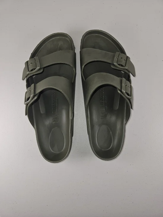 Brand New Birkenstock Olive Green Double Buckle Arizona Sandals Mens Sz 9.5-10