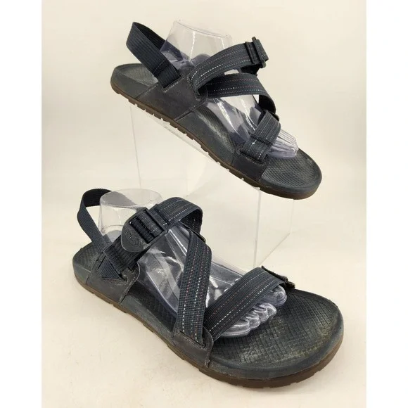Chaco Lowdown Sport Sandals Mens 12 Navy Blue Adjustable Strap Hiking Shoes