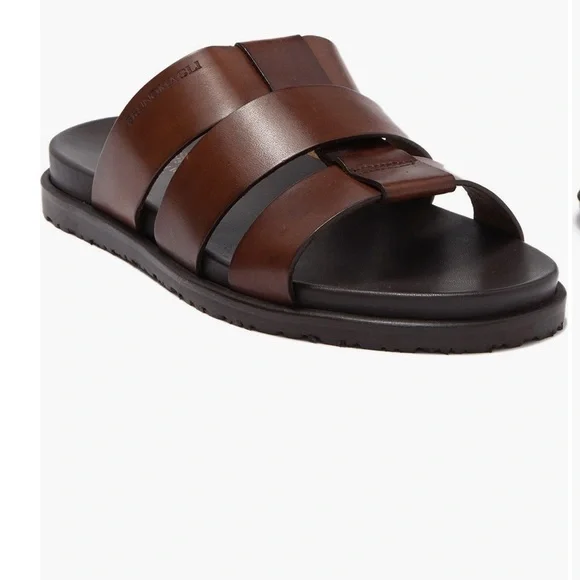 Bruno Magli Men's Brown Leather Sandals Size 10.5