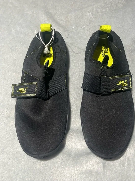 Men’s Black Water Shoes with Yellow Accent, JBU by Jumbo Size 9