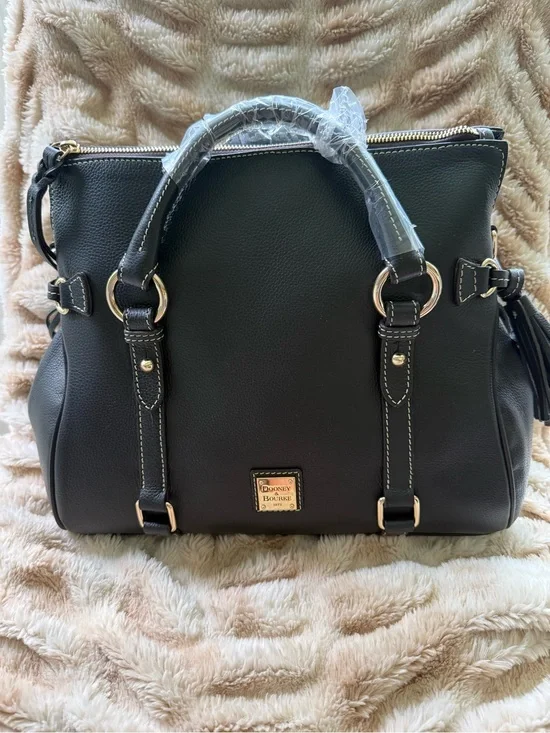 Dooney & Bourke Black Pebble Leather Satchel