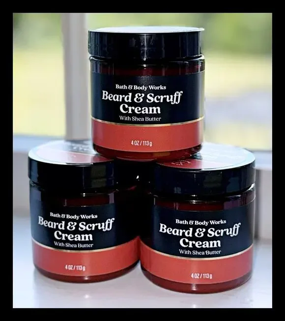 Bath & Body Works 4 oz Men’s Grooming Beard & Scruff Cream with Shea Butter x3