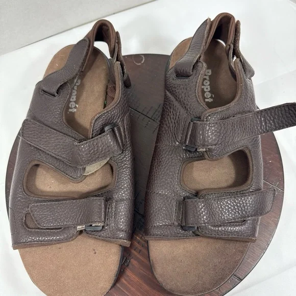 Men's Propet Leather Strappy Breeze Sandal Size 14XX‎ (5E) Brown Comfort Walking