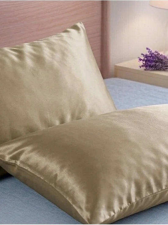 Queen size Satin Pillowcase 1 Pair in Khaki