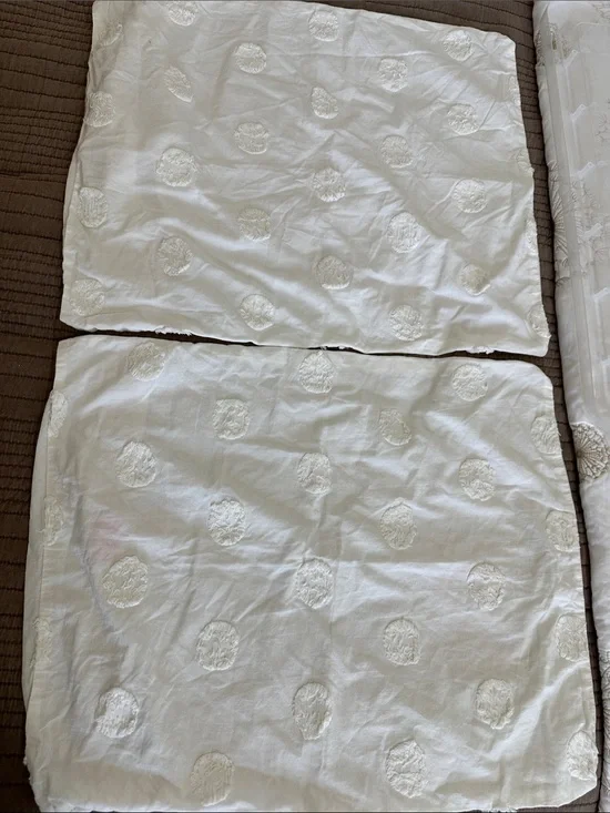 24 x 19 White Decorative Pillow Shams with Embroidered Dots #decorate #Bedding