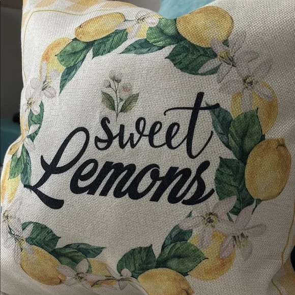 BOGO SALE Lemons Toss Accent Pillow Cover Yellow Decor Pillow NEW Final Sale
