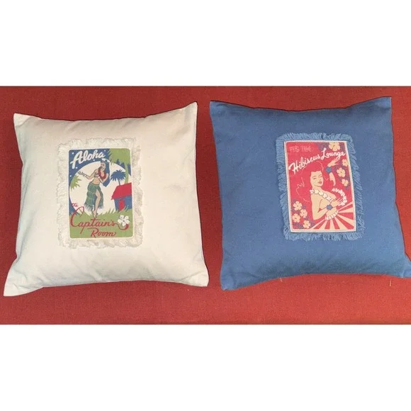Set Of 2 Pottery Aloha Barn Throw Pillows 12