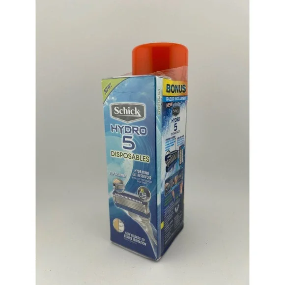 Schick Hydro 5 Disposables‎ Razor + Edge Sensitive Skin Shave Gel BONUS