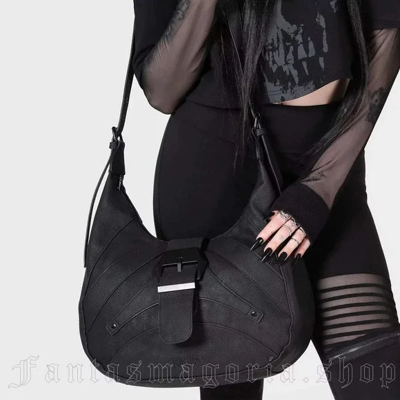 Killstar Saria satchel bag black matte vegan leather
