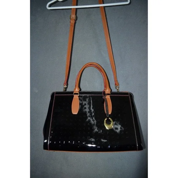 Arcadia Made In Italy Creative Designer Black Leather Laptop Satchel Handbag Bag