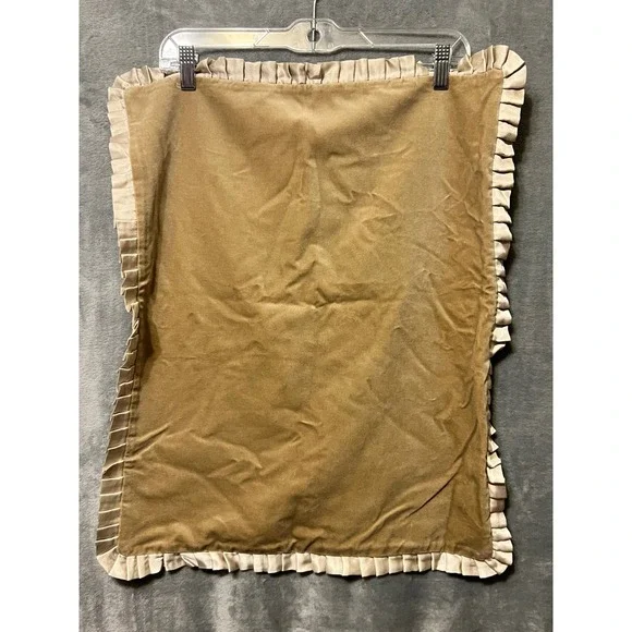 Ann Gish Velvet Pillow Sham Gold Champagne Ruffle Trim Luxury Bedding‎ 17x21