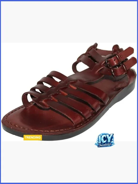 Handmade Leather Biblical Jesus Sandals Slides Jerusalem