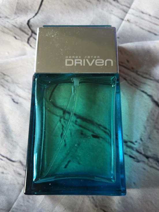 Avon Driven Men's Cologne Bottle in Teal Blue and Silver