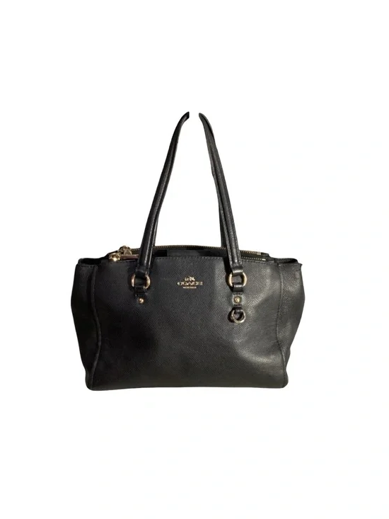 Coach Stanton Carryall Black Leather Satchel Bag 36681