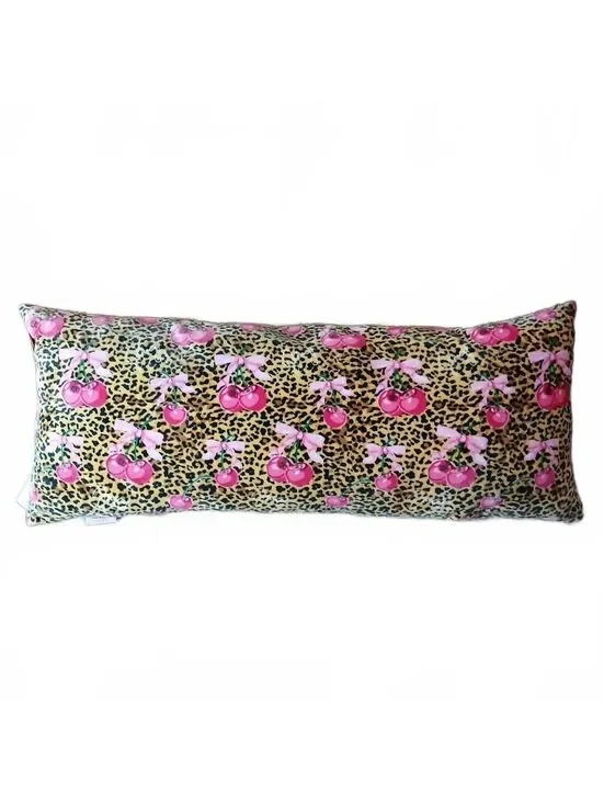 NWT Juicy Couture Cherry Leopard Print Juicy Logo Body Pillow Y2K McBling 20x48