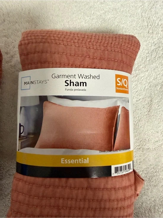 Mainstays Garment Washed Sham in Dusty Coral - 2
