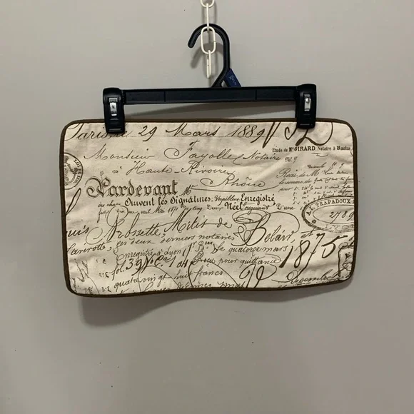 Hand Crafted Script Pillow - Cream and Brown