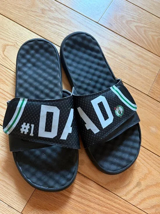Boston Celtics #1 Dad Slide Sandals size 12 - Excellent Condition