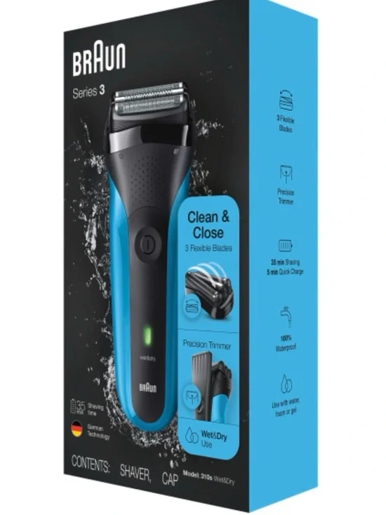 Braun Series 3 Wet & Dry Electric Shaver — Blue/Black