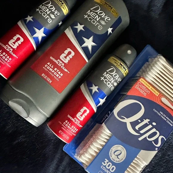 Dove Men+Care Body Wash & Deodorant Lot with Q-tips