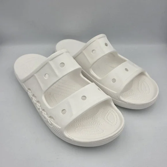 Crocs Baya White Men's Slide Sandals Lightweight Comfort Double Strap Size 12
