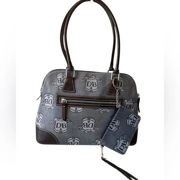 Dooney and Bourke Donegal Crest Domed Satchel w/wristlet Preppy Dark Academia