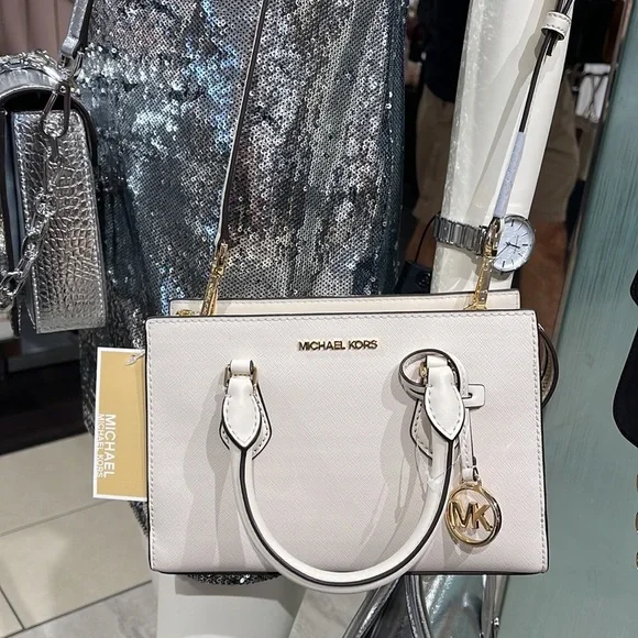 Michael Kors Sheila Small Center Zip Satchel Shoulder Crossbody Bag Non Leather