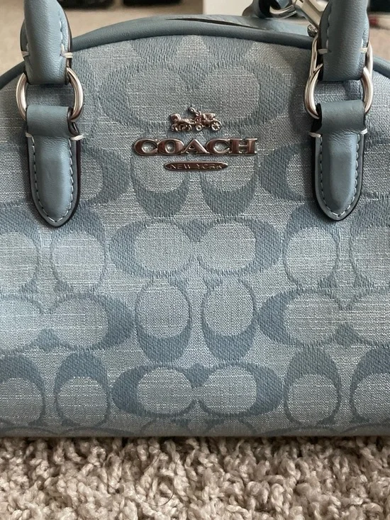 Coach Light Blue Signature Dome Satchel